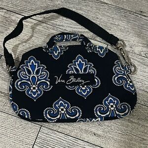 Vera Bradley blue floral paisley ID mini coin purse